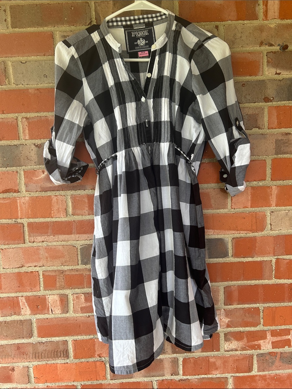 PINK Victoria's Secret Black & White Plaid tunic dress